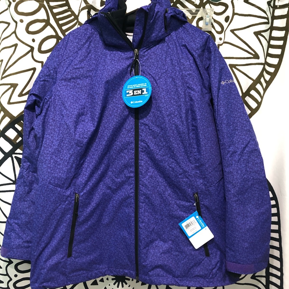 NWT Columbia Interchange Jacket Purple 1X